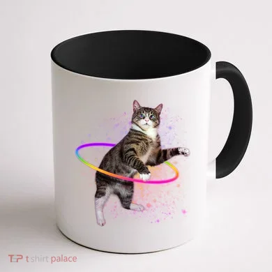 Hula Hoop Galaxy Cat Coffee Mug back