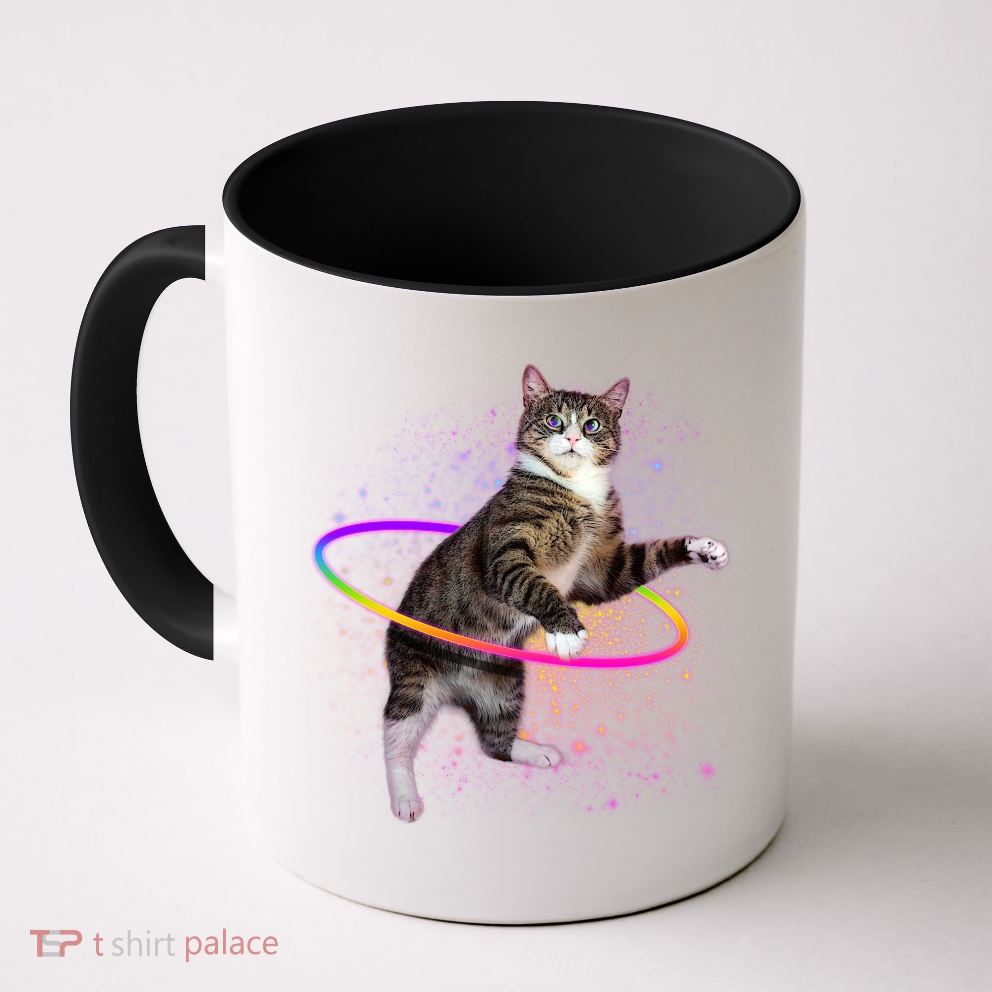 Hula Hoop Galaxy Cat Coffee Mug