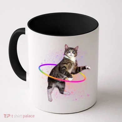 Hula Hoop Galaxy Cat Coffee Mug
