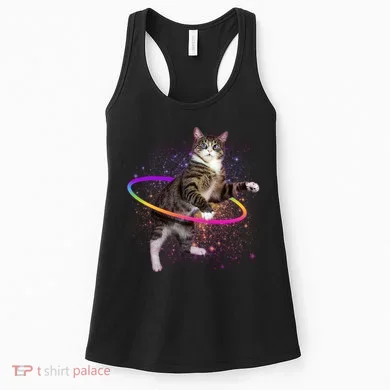 Hula Hoop Galaxy Cat Women's Tank Top