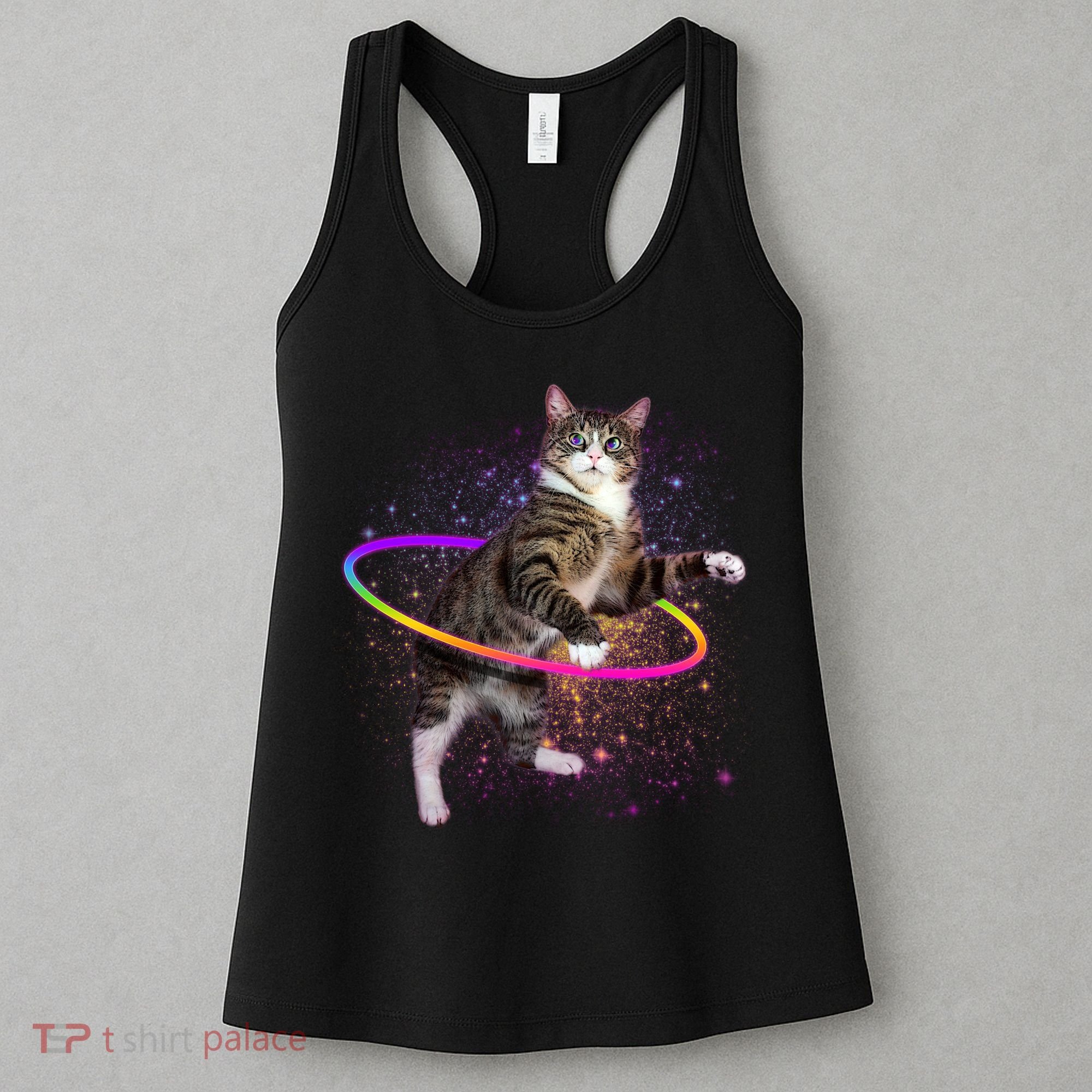 Hula Hoop Galaxy Cat Women's Tank Top