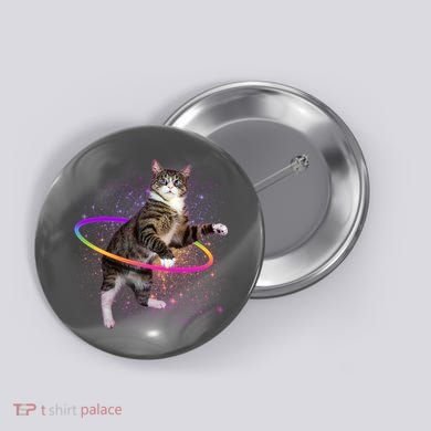 Hula Hoop Galaxy Cat Button