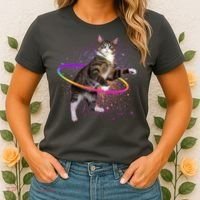 Hula Hoop Galaxy Cat Women's T-Shirt thumb 2