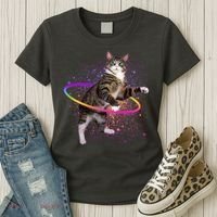 Hula Hoop Galaxy Cat Women's T-Shirt thumb 3
