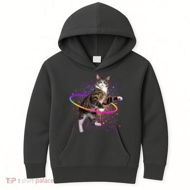 Hula Hoop Galaxy Cat Kids Hoodie