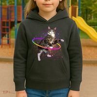 Hula Hoop Galaxy Cat Kids Hoodie thumb 3