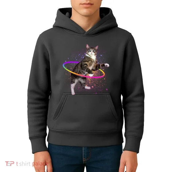 Hula Hoop Galaxy Cat Kids Hoodie