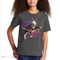 Hula Hoop Galaxy Cat Kids T-Shirt thumb 2