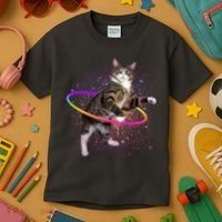 Hula Hoop Galaxy Cat Kids T-Shirt thumb 3