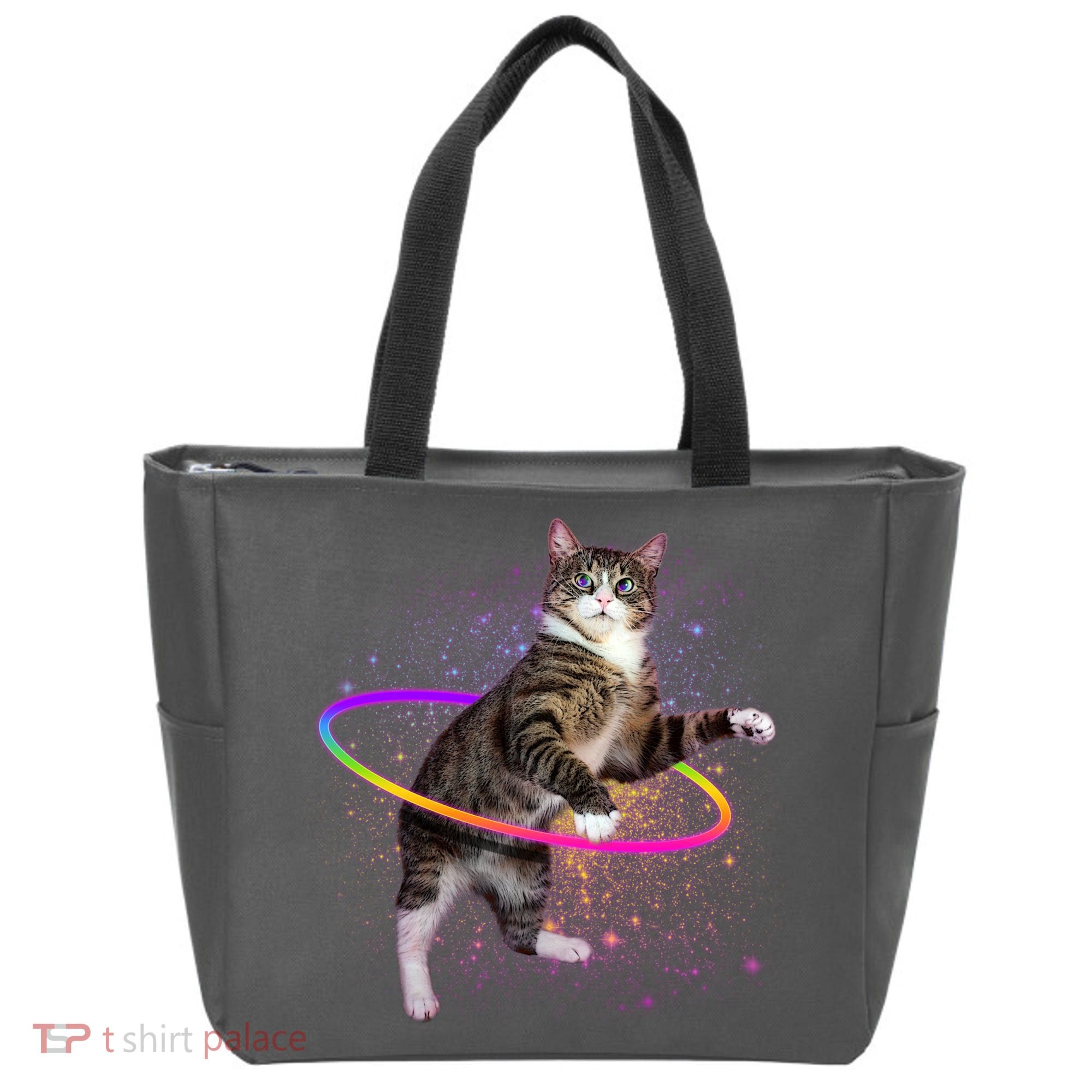 Hula Hoop Galaxy Cat Tote Bag