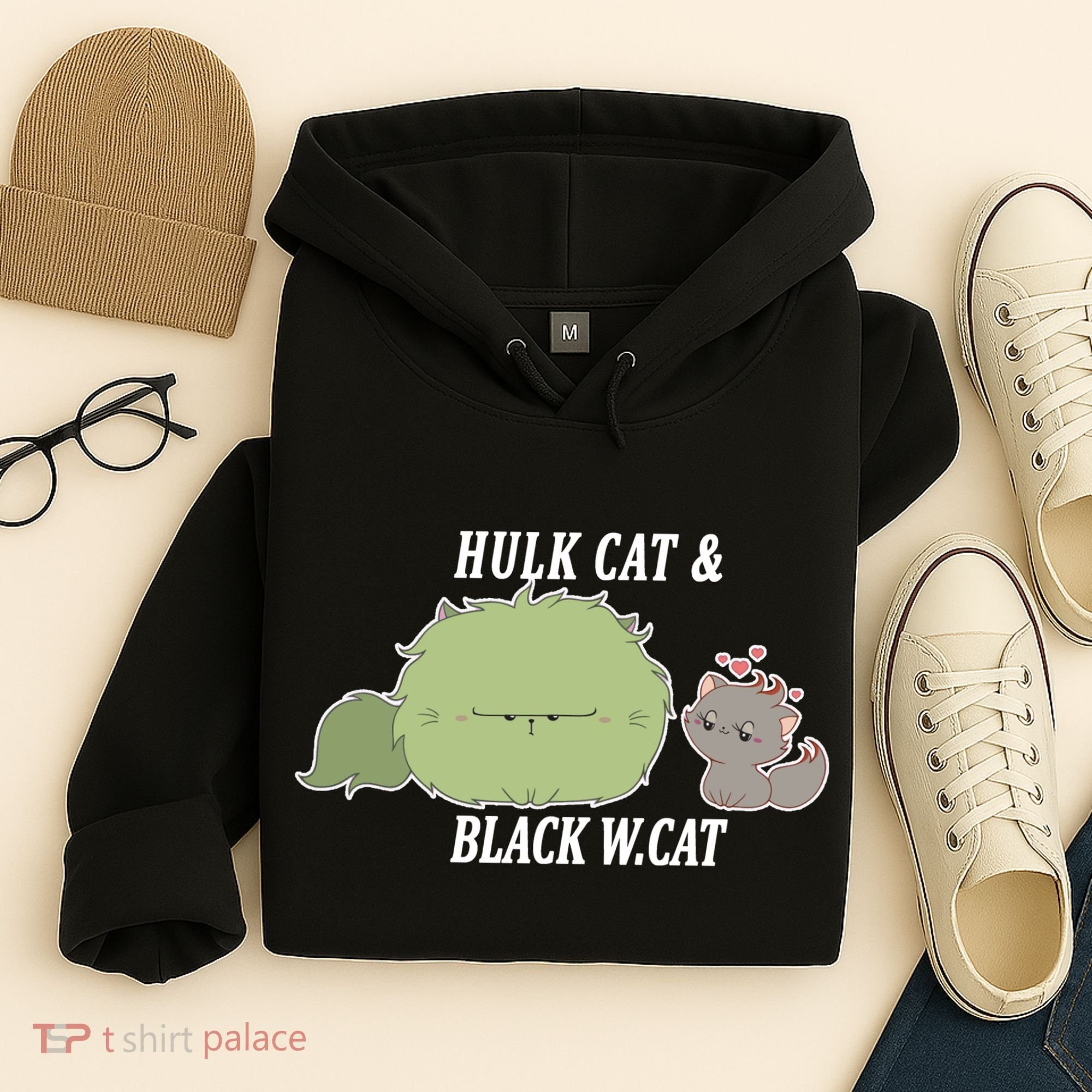 Hulk Cat Black W. Cat Hoodie