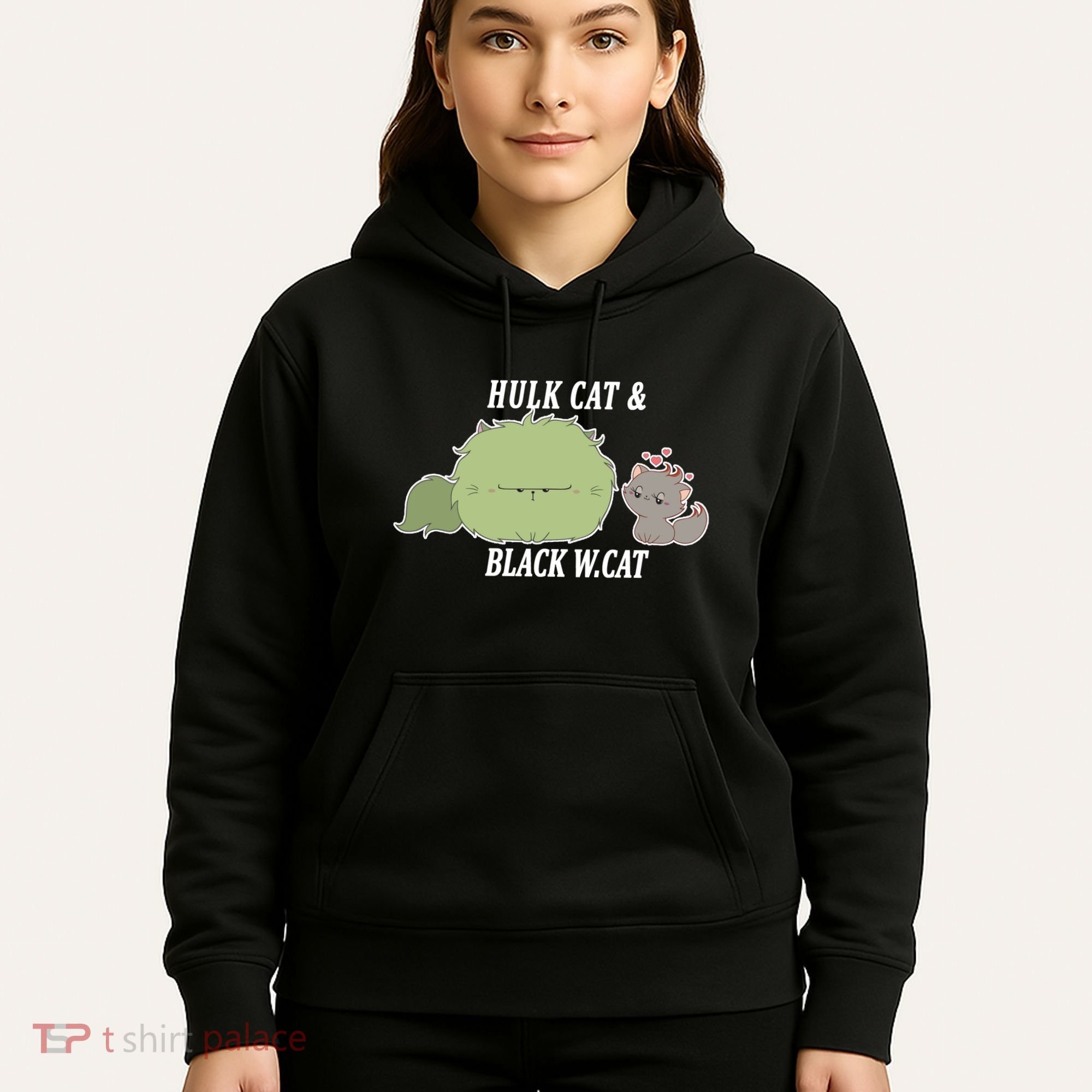 Hulk Cat Black W. Cat Hoodie