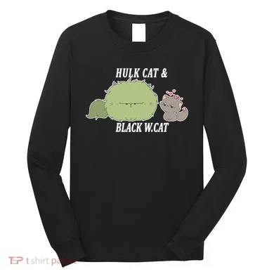 Hulk Cat Black W. Cat Long Sleeve Shirt