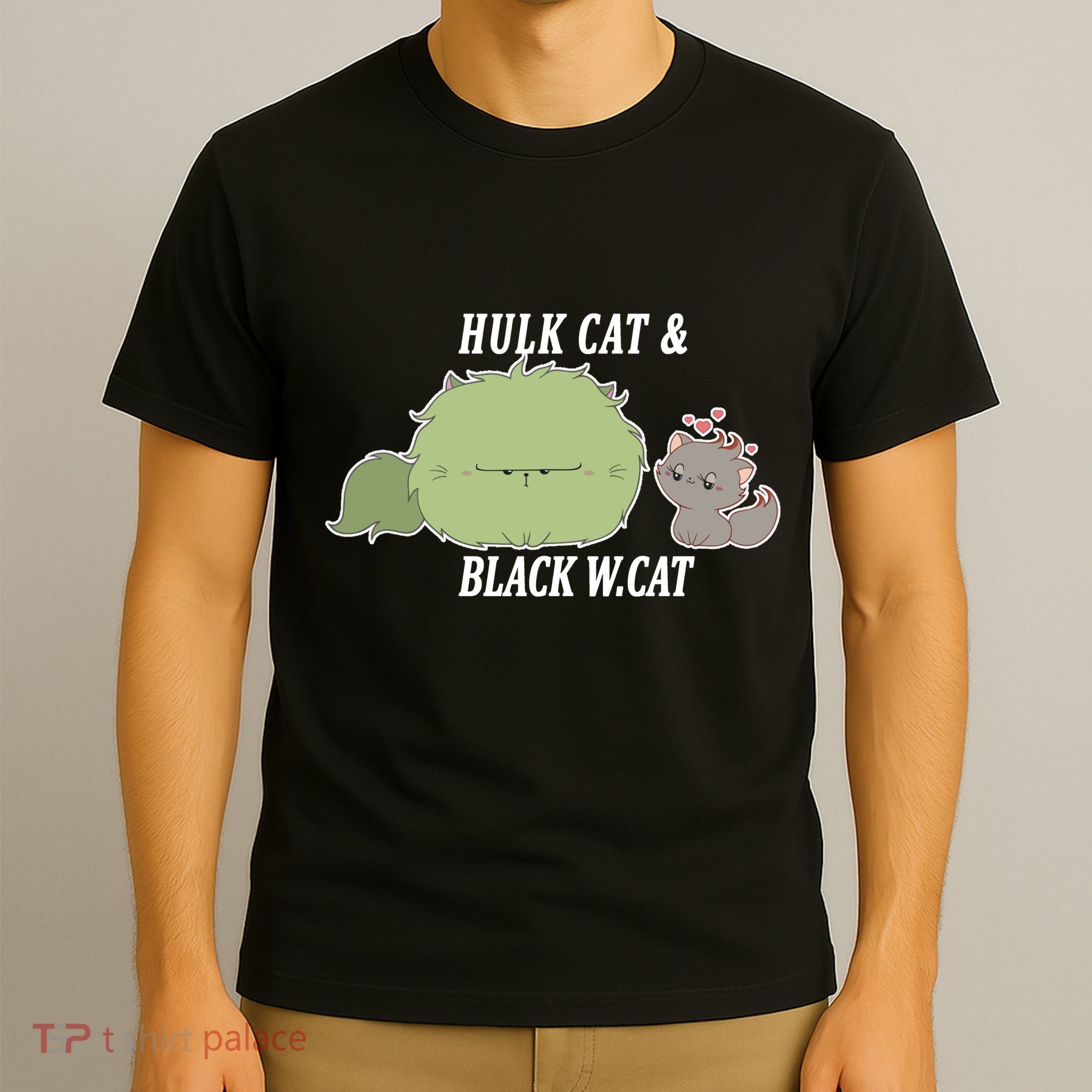 Hulk Cat Black W. Cat T-Shirt