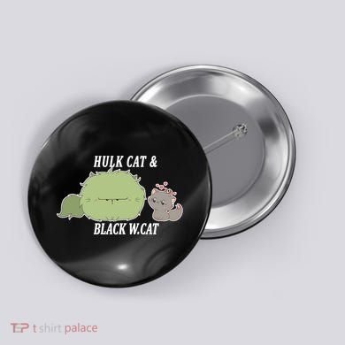 Hulk Cat Black W. Cat Button