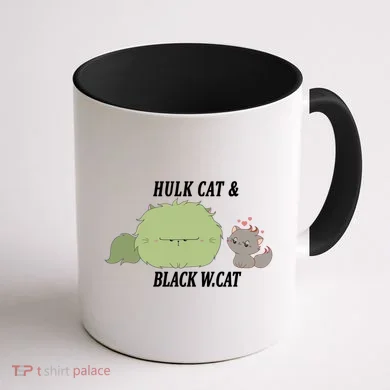 Hulk Cat Black W. Cat Coffee Mug back