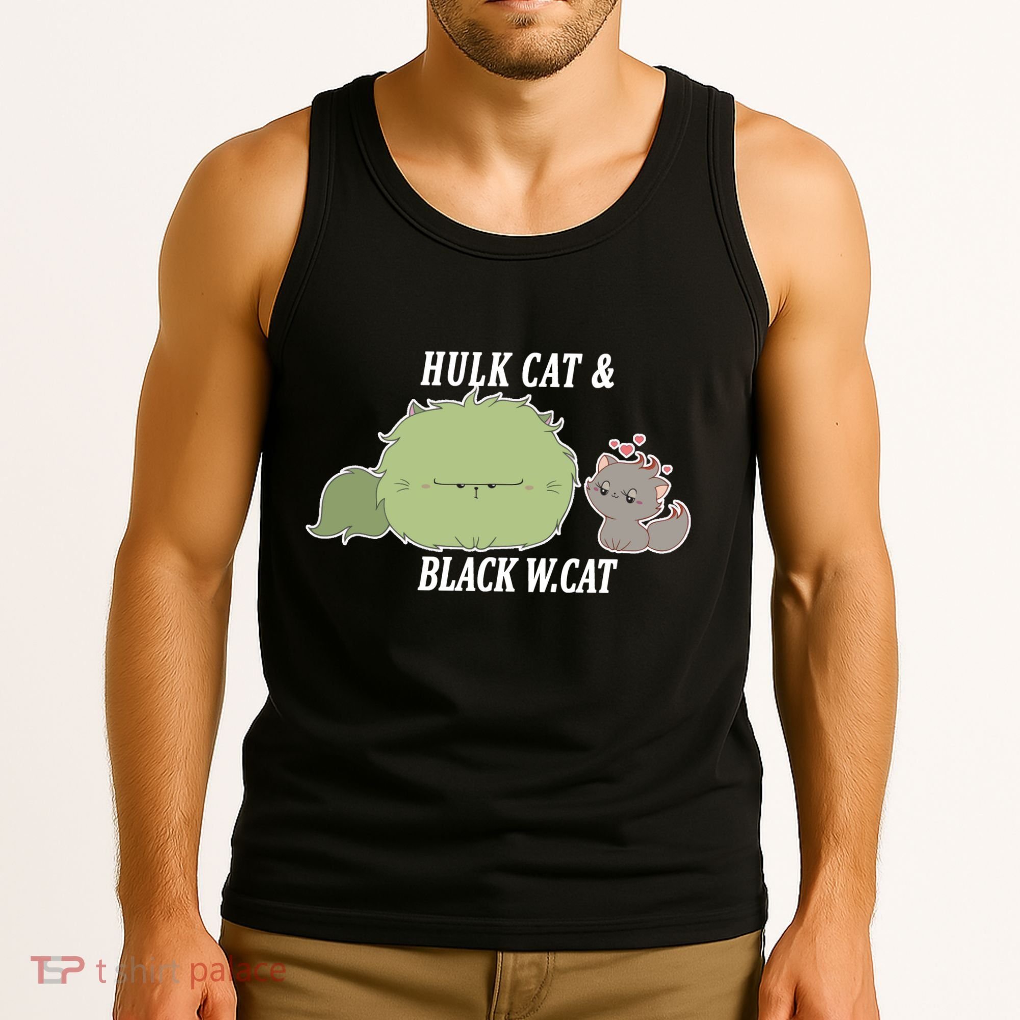 Hulk Cat Black W. Cat Tank Top