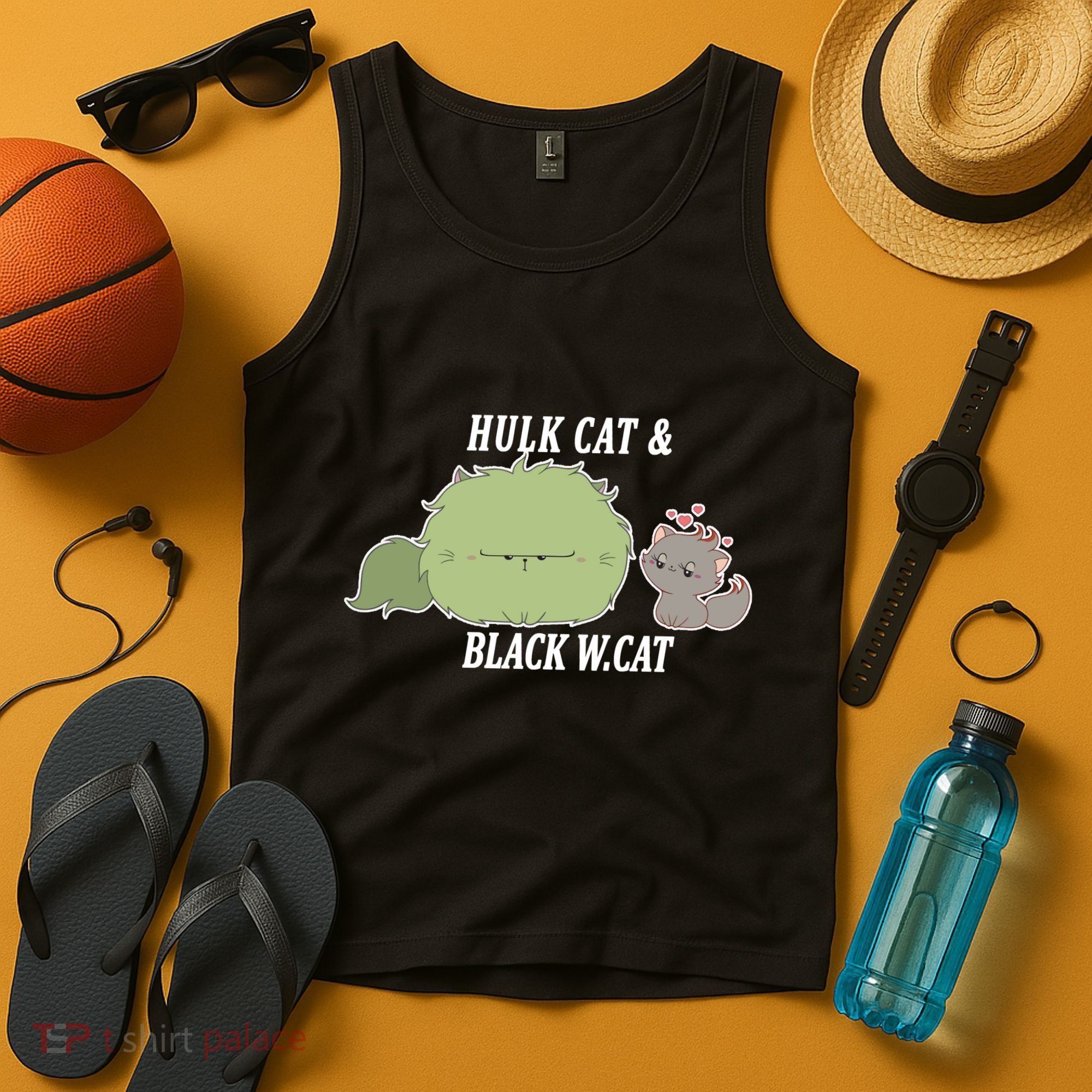Hulk Cat Black W. Cat Tank Top