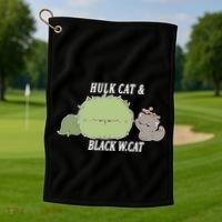 Hulk Cat Black W. Cat Golf Towel thumb 1