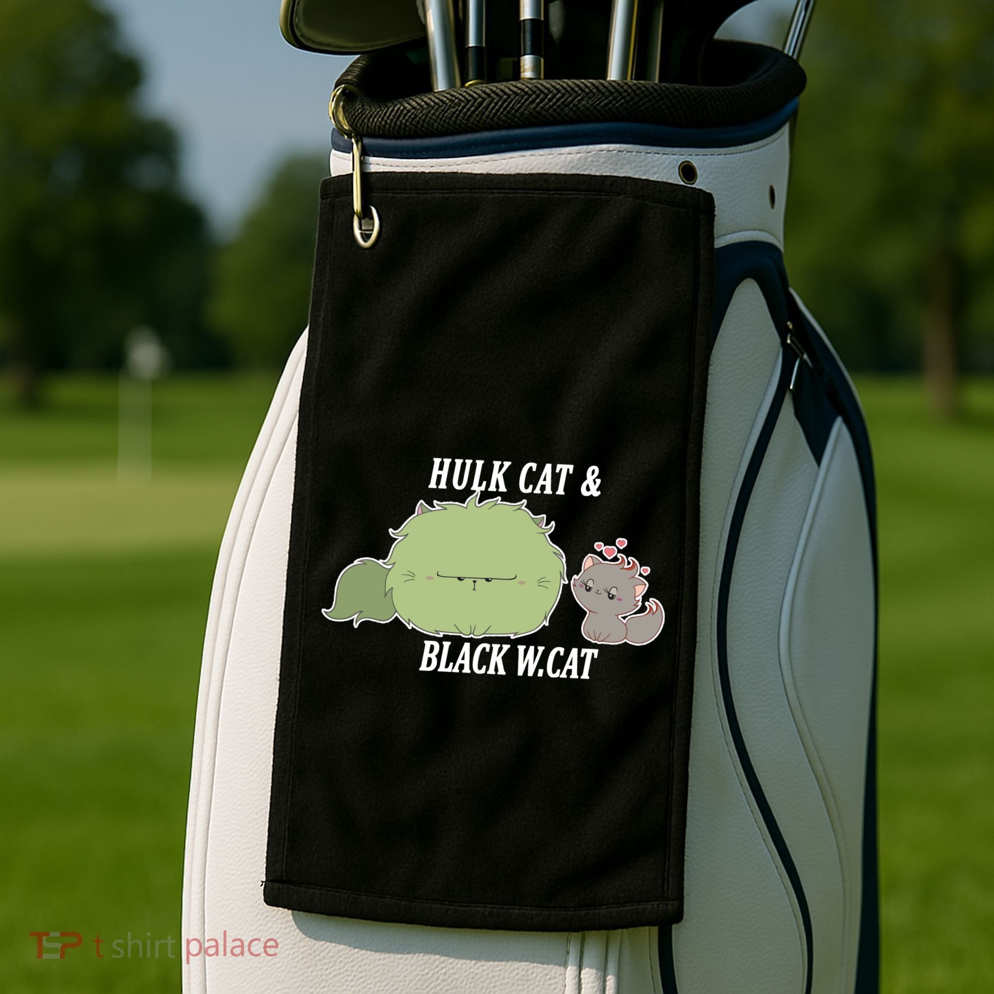 Hulk Cat Black W. Cat Golf Towel