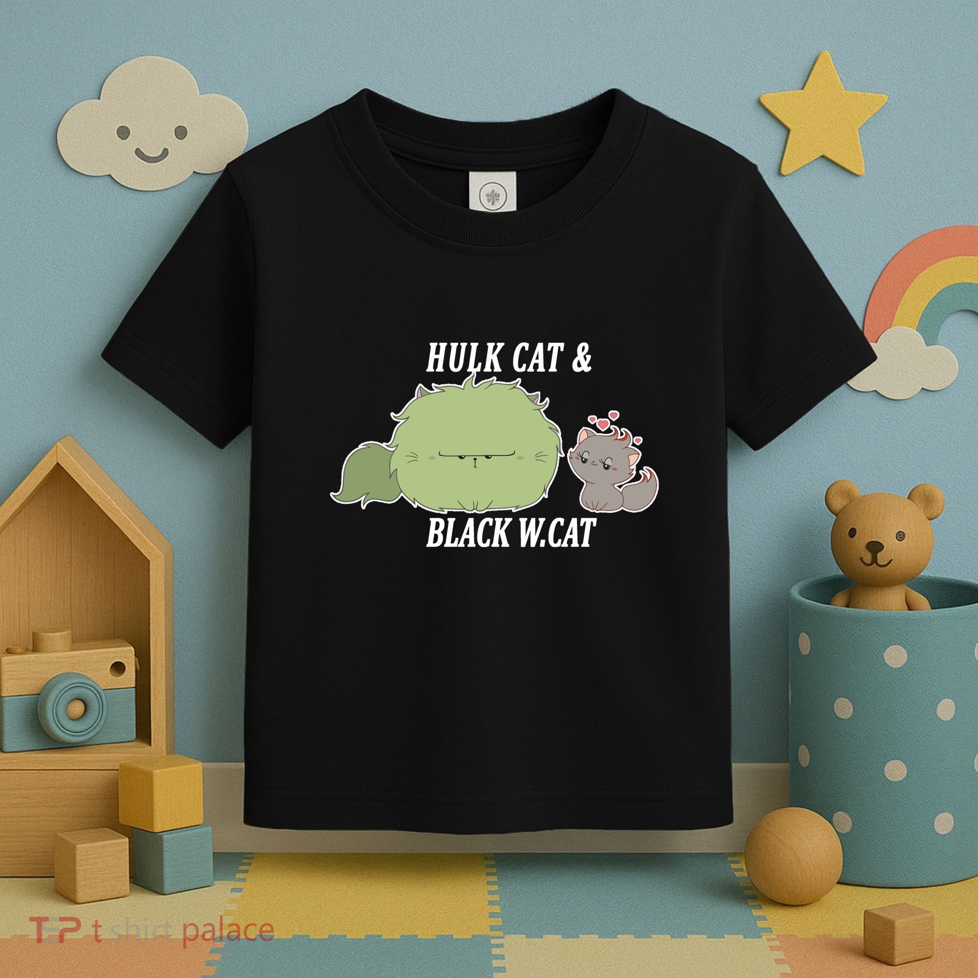 Hulk Cat Black W. Cat Toddler T-Shirt