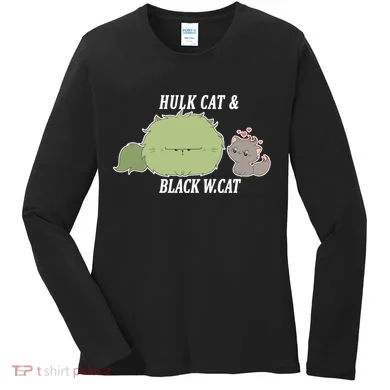 Hulk Cat Black W. Cat Women's Long Sleeve Shirt