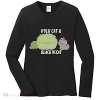 Hulk Cat Black W. Cat Women's Long Sleeve Shirt thumb 0
