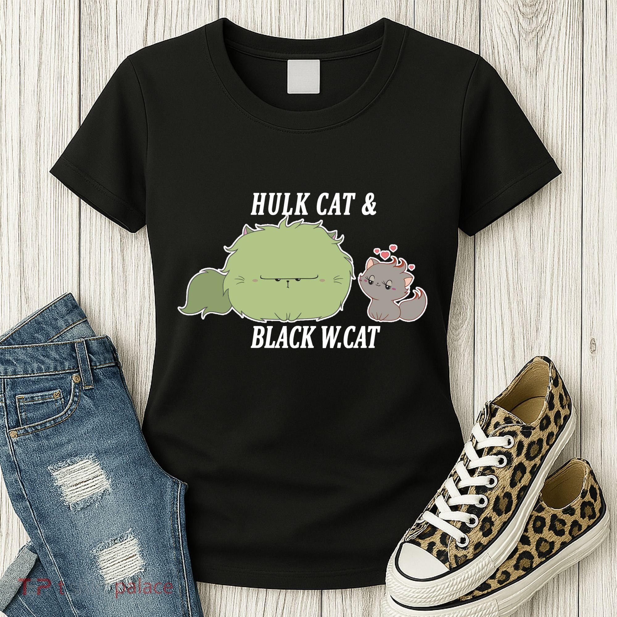 Hulk Cat Black W. Cat Women's T-Shirt