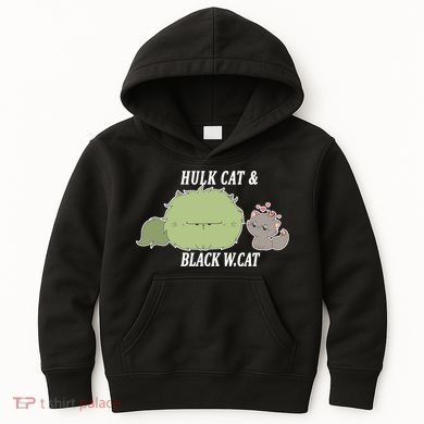 Hulk Cat Black W. Cat Kids Hoodie