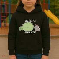 Hulk Cat Black W. Cat Kids Hoodie thumb 3