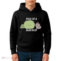Hulk Cat Black W. Cat Kids Hoodie thumb 4