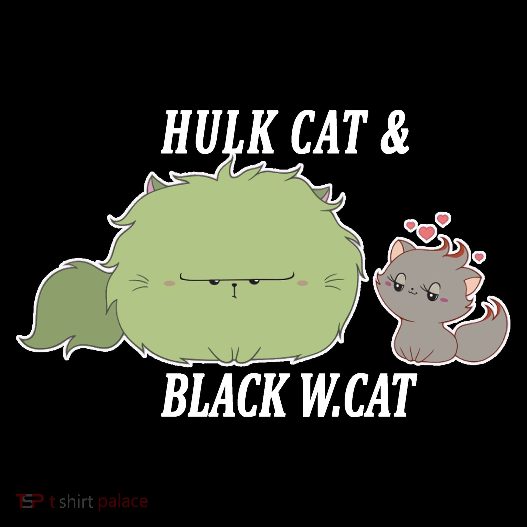 Hulk Cat Black W. Cat Kids Hoodie