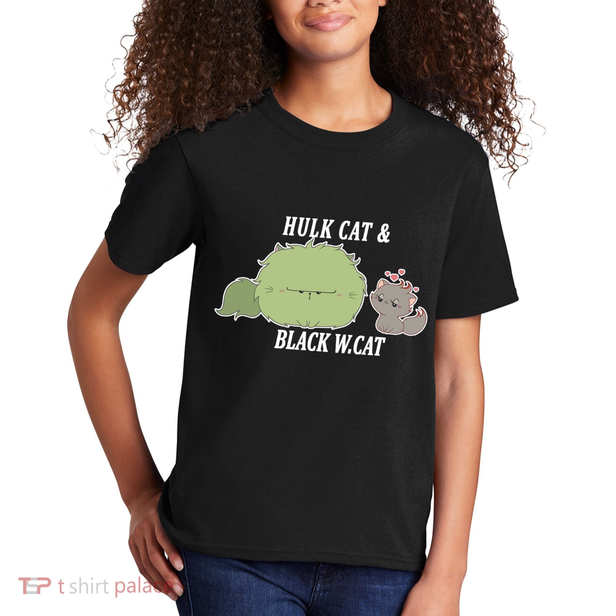 Hulk Cat Black W. Cat Kids T-Shirt