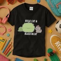 Hulk Cat Black W. Cat Kids T-Shirt thumb 3
