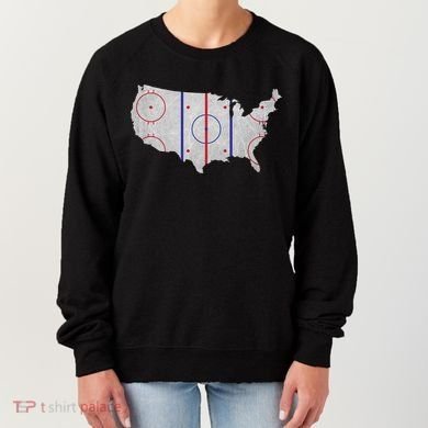 Hockey USA Map Women's Sweatshirt