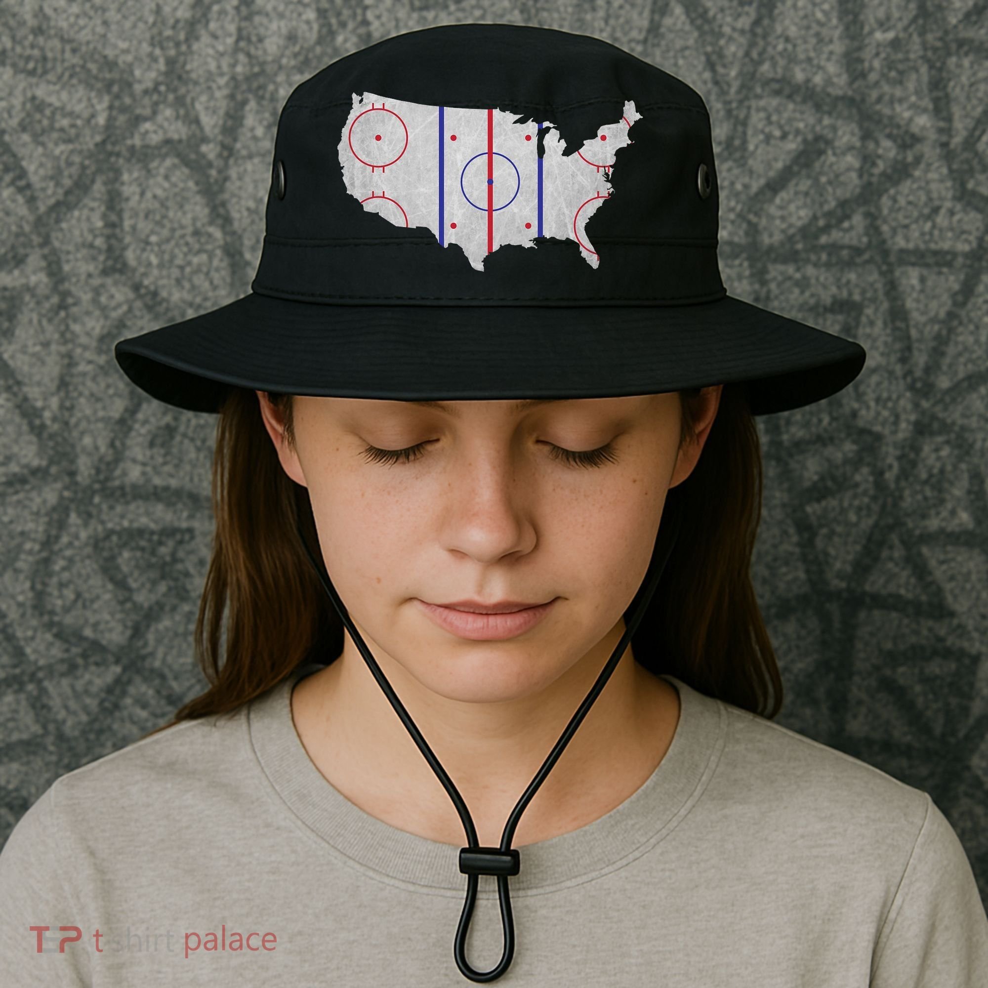 Hockey USA Map Bucket Hat