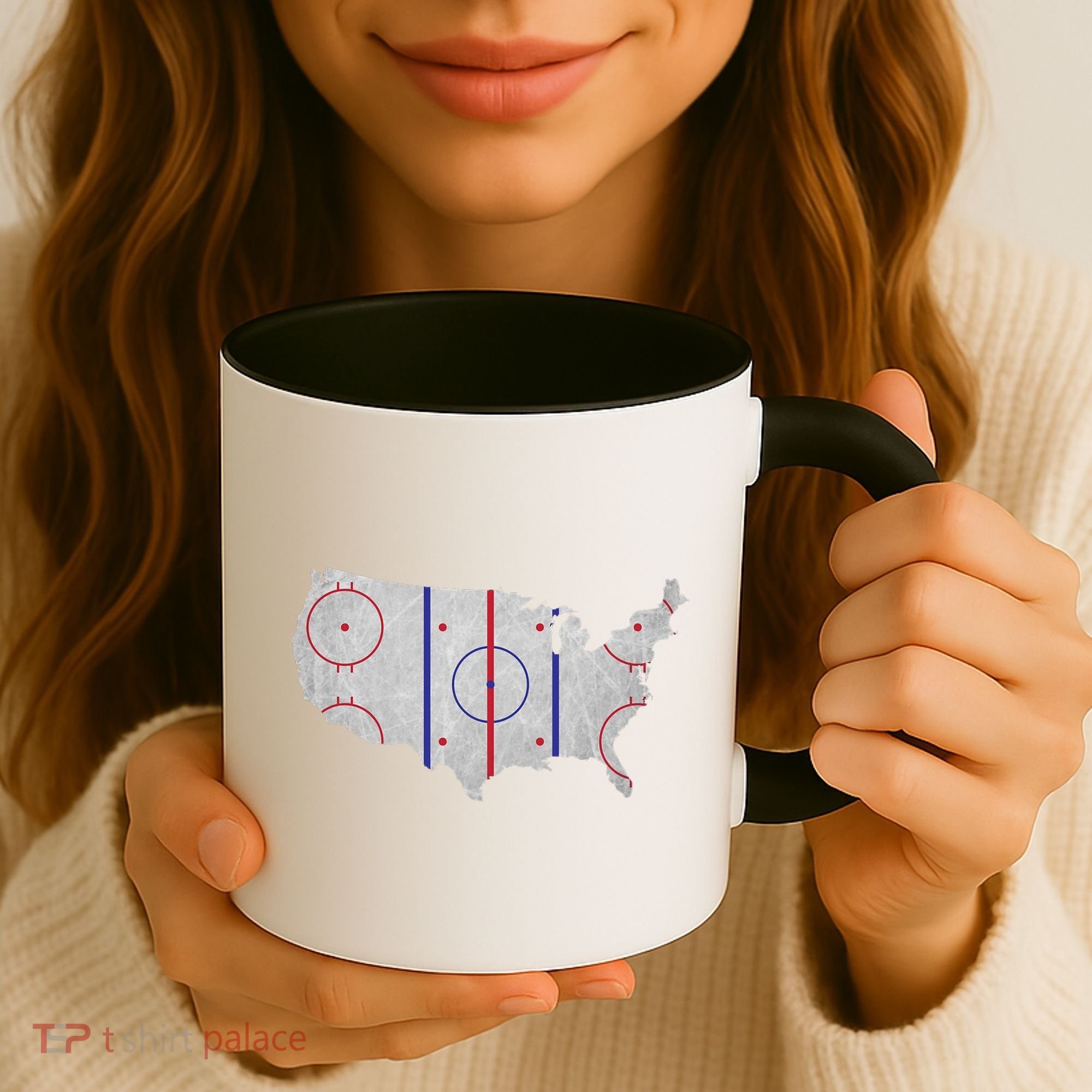 Hockey USA Map Coffee Mug