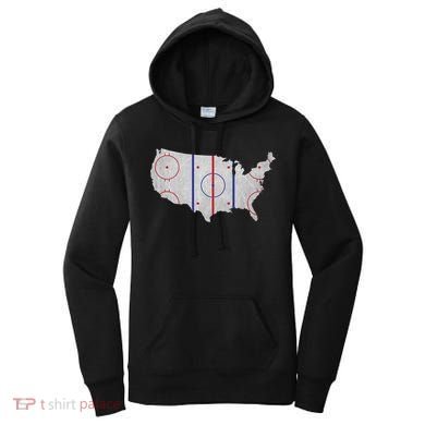Hockey USA Map Women's Hoodie
