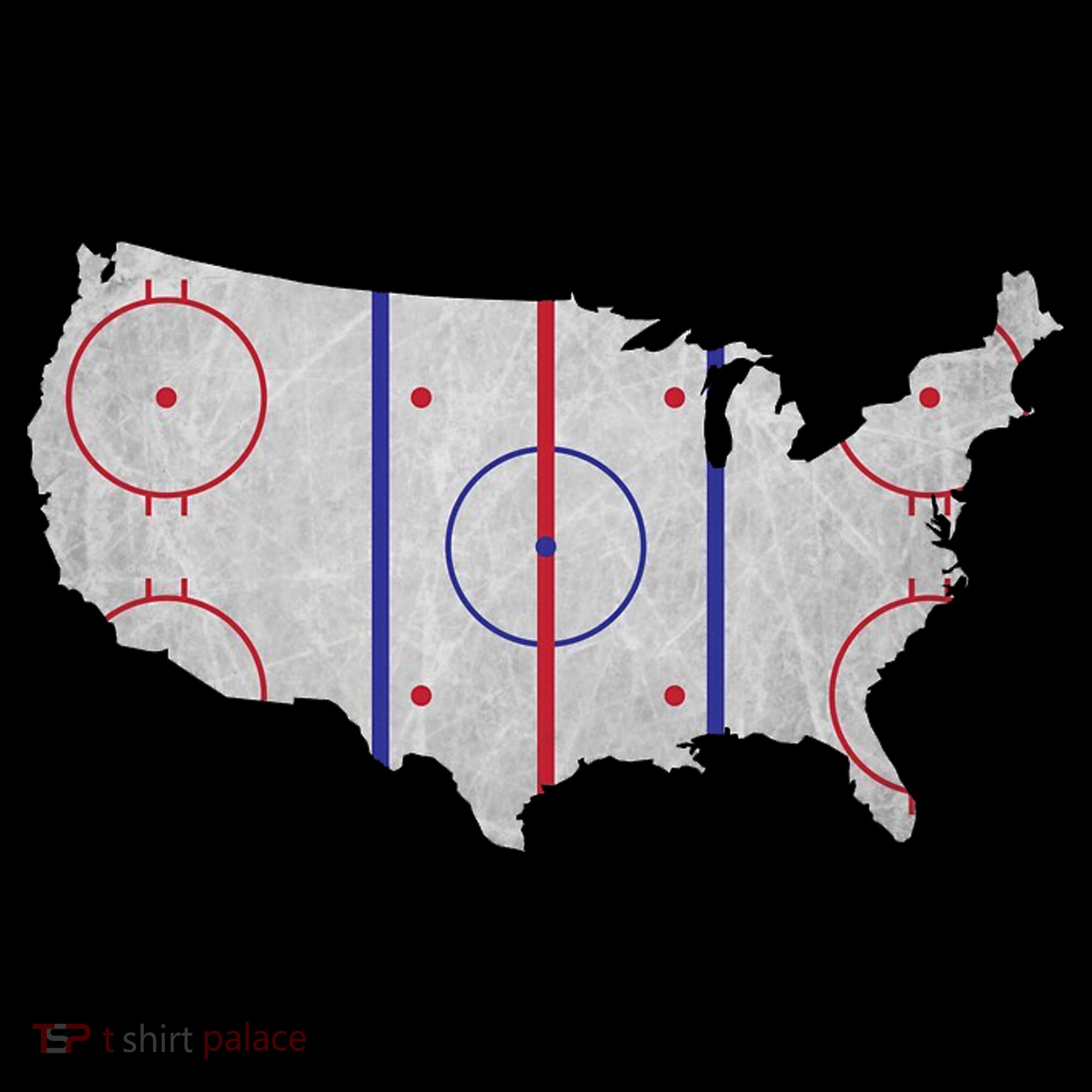 Hockey USA Map Women's Hoodie