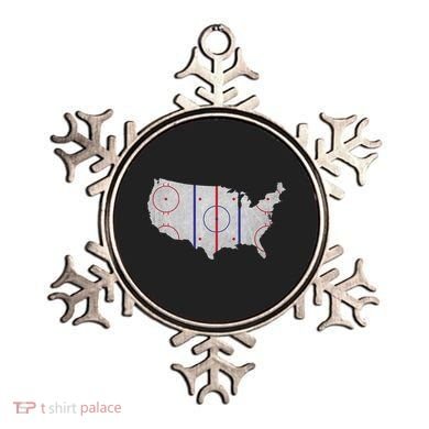 Hockey USA Map Ornament