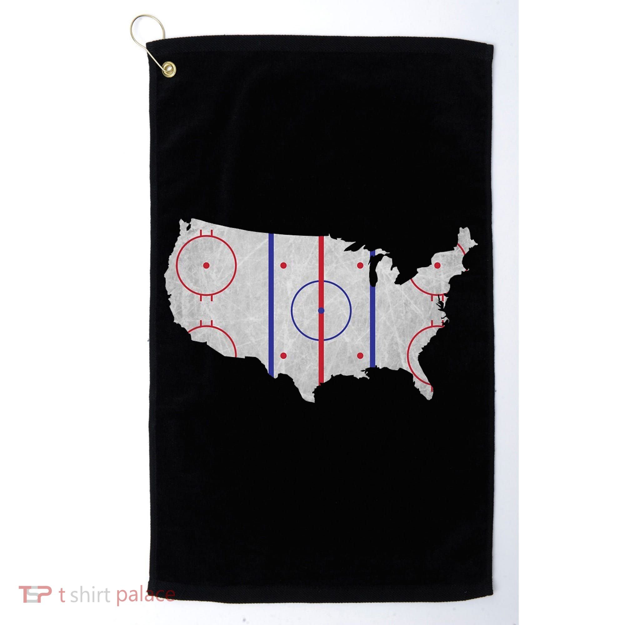 Hockey USA Map Golf Towel