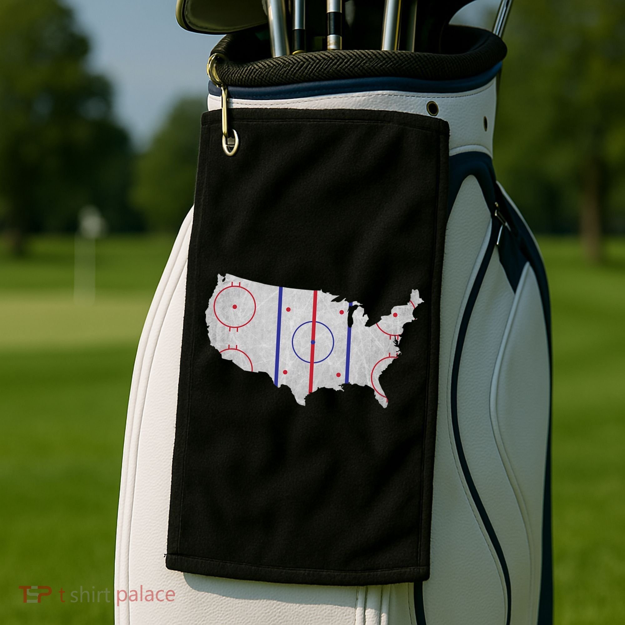 Hockey USA Map Golf Towel