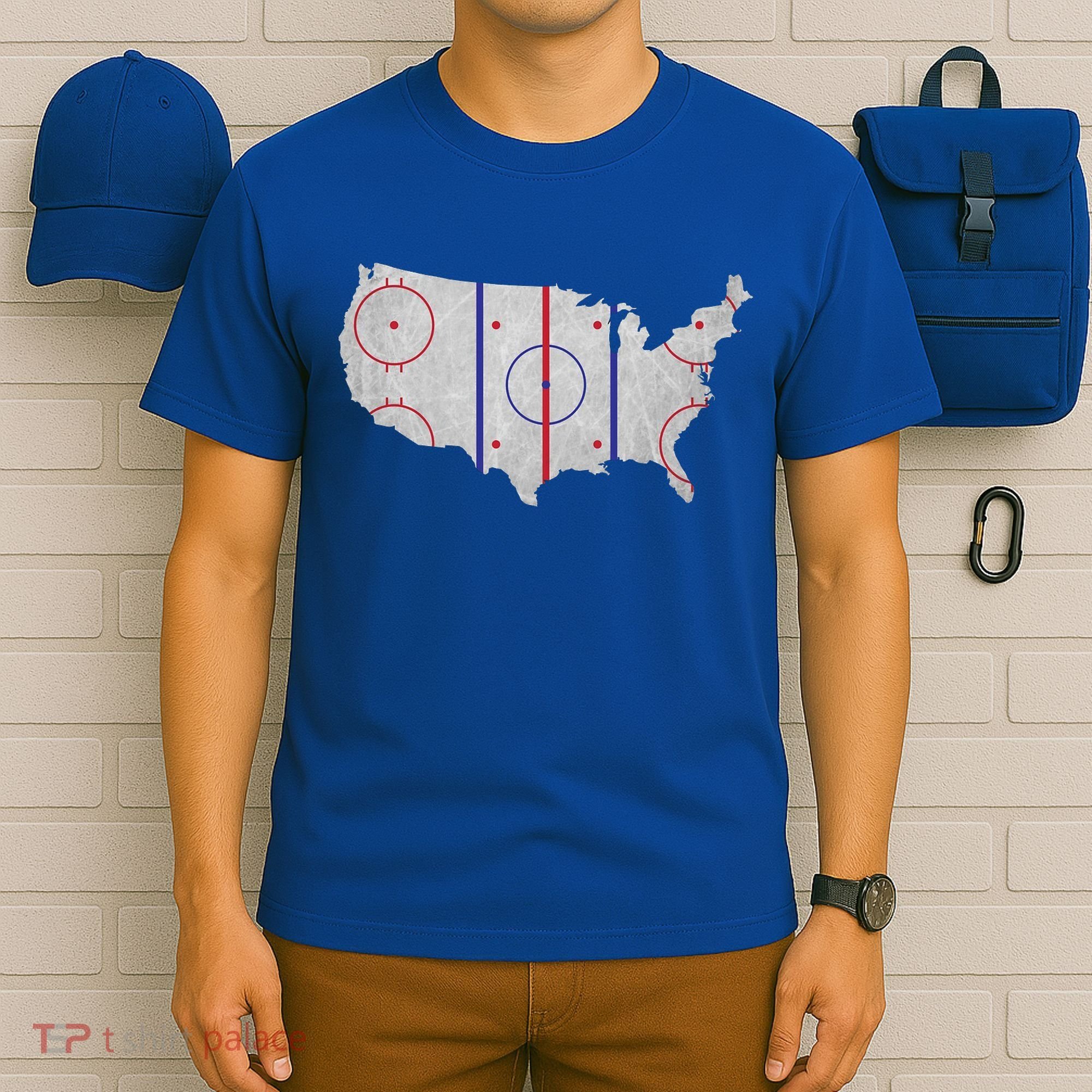 Hockey USA Map T-Shirt