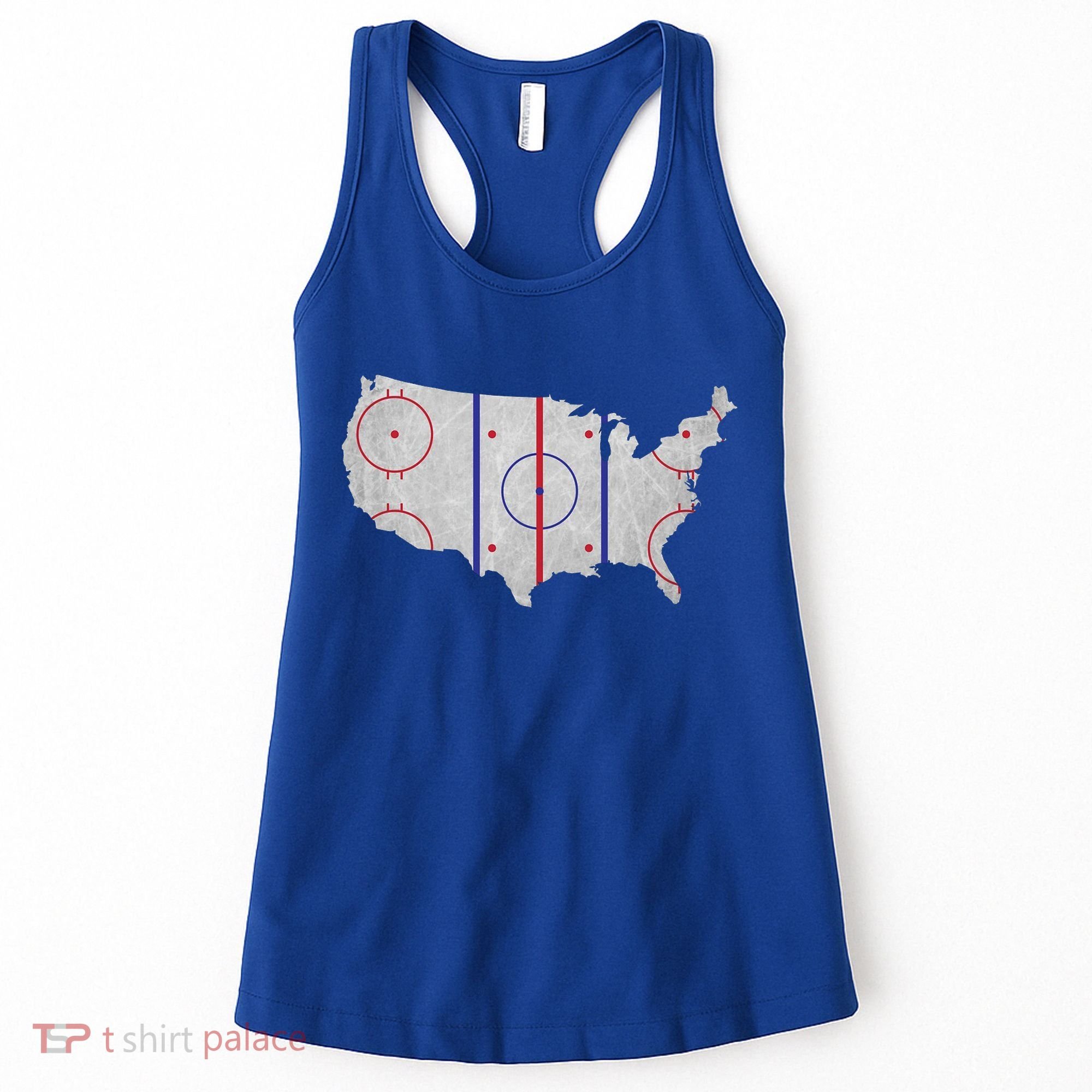 Hockey USA Map Women's Tank Top
