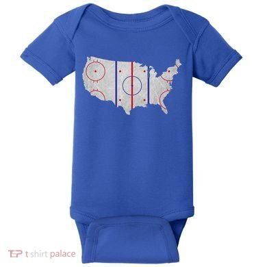 Hockey USA Map Baby Bodysuit