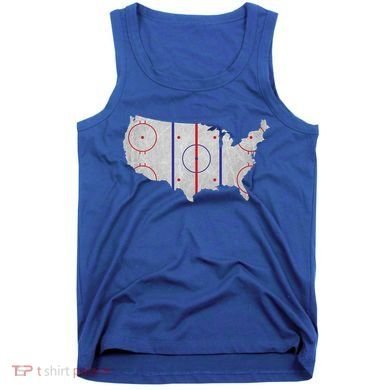Hockey USA Map Tank Top