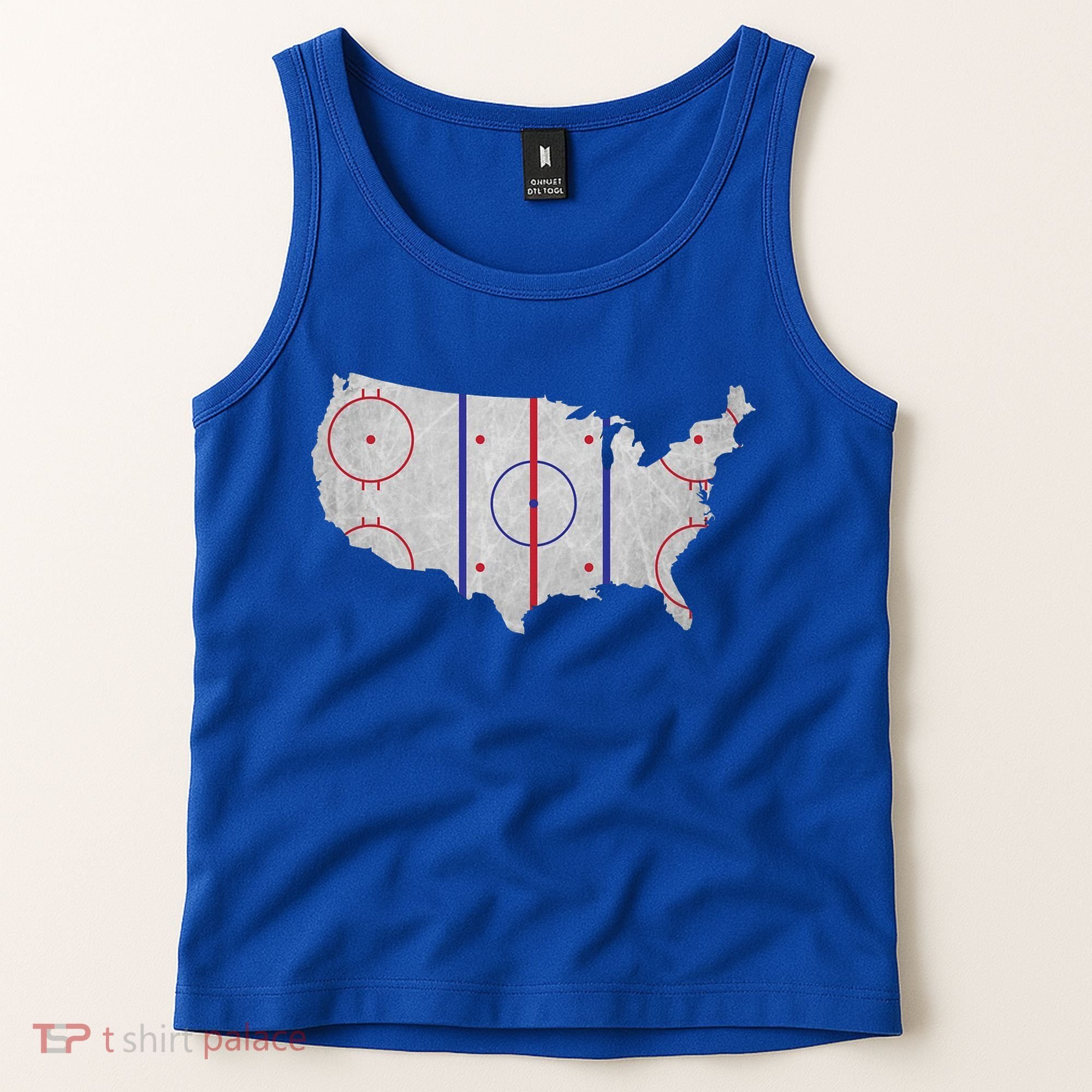 Hockey USA Map Tank Top