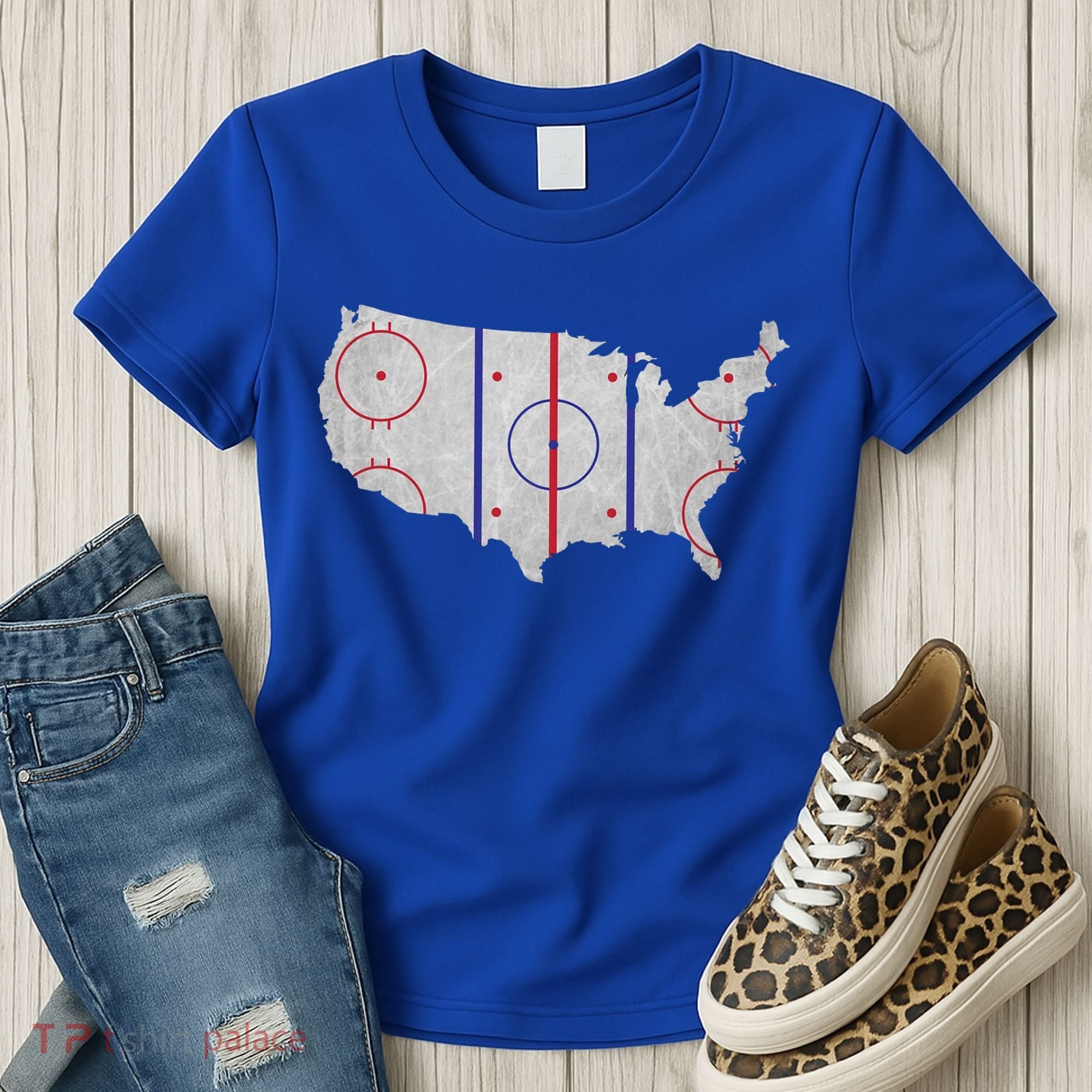 Hockey USA Map Women's T-Shirt