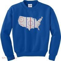 Hockey USA Map Kids Sweatshirt thumb 0