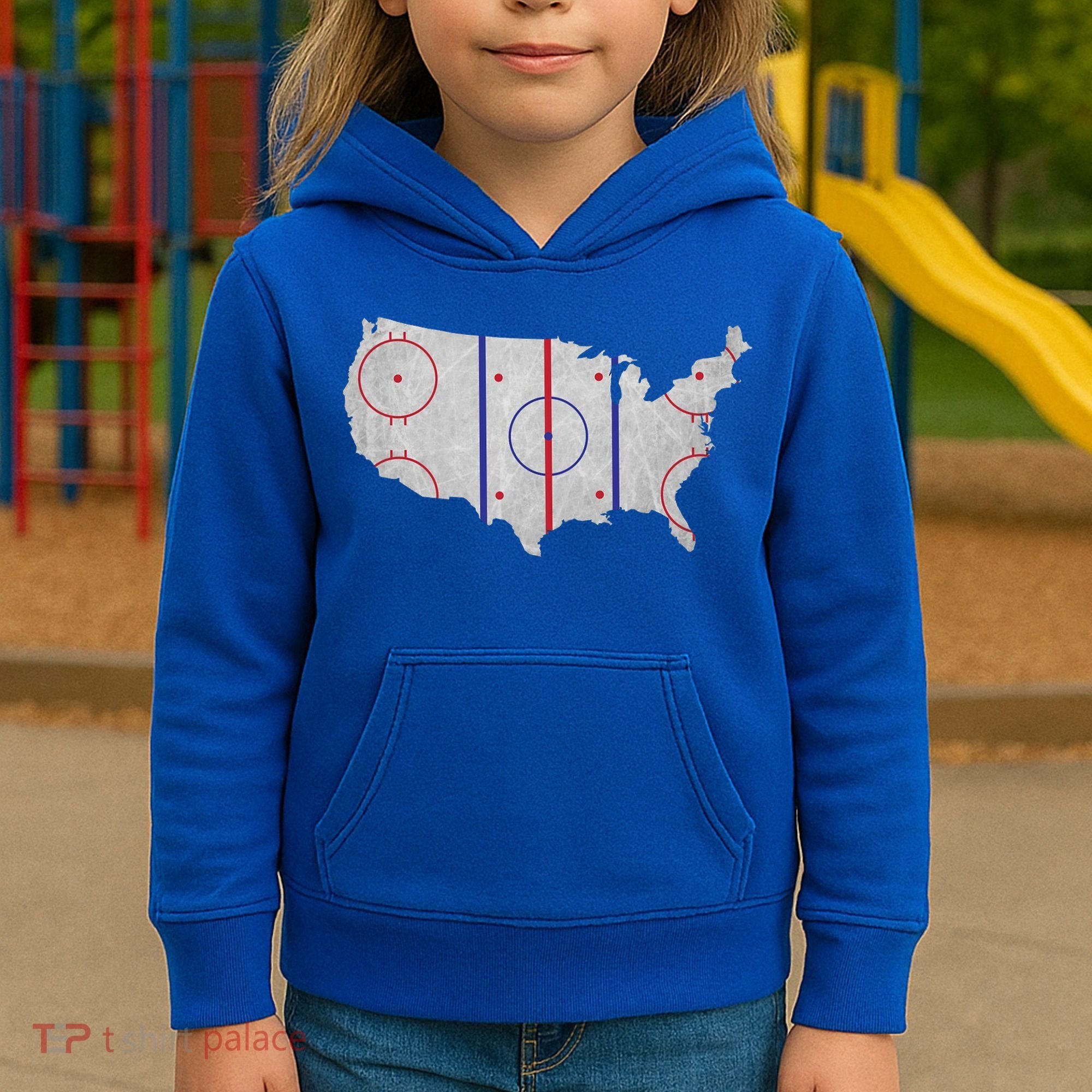 Hockey USA Map Kids Hoodie